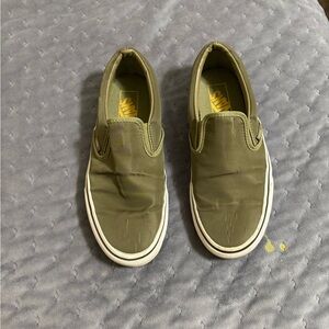 Vans Khaki Slip-On Shoes